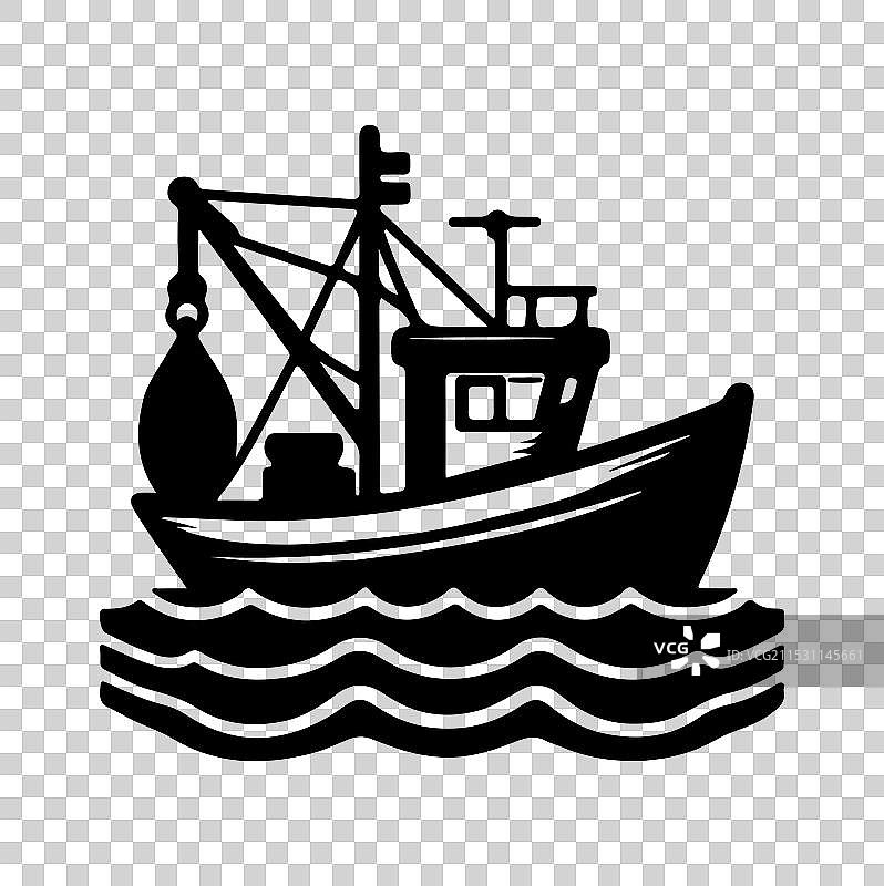 渔船图标轮廓图片素材