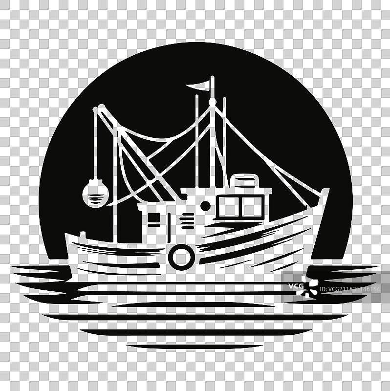 渔船图标轮廓图片素材