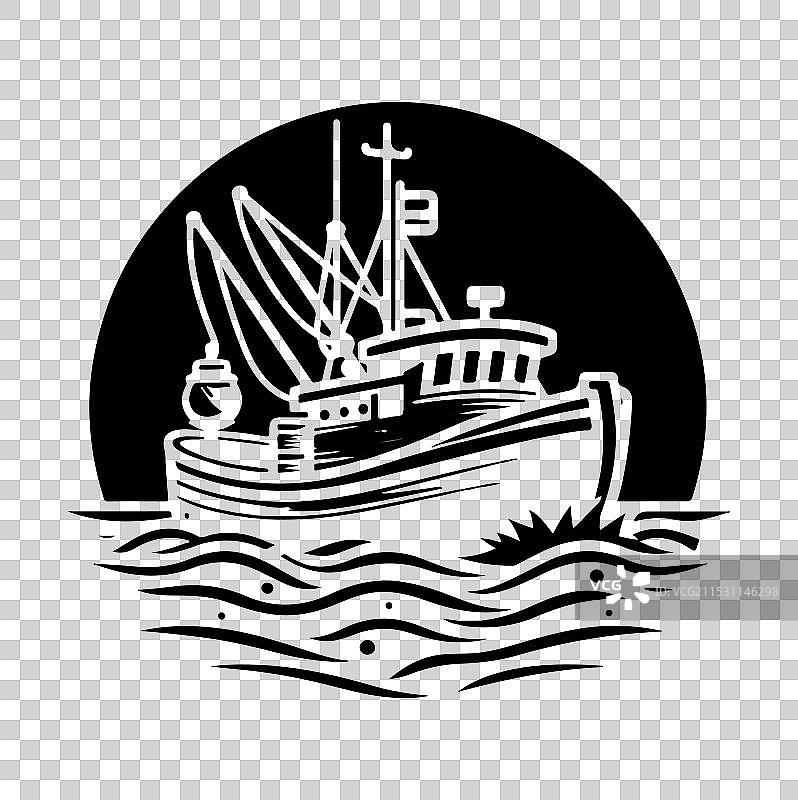 渔船图标轮廓图片素材