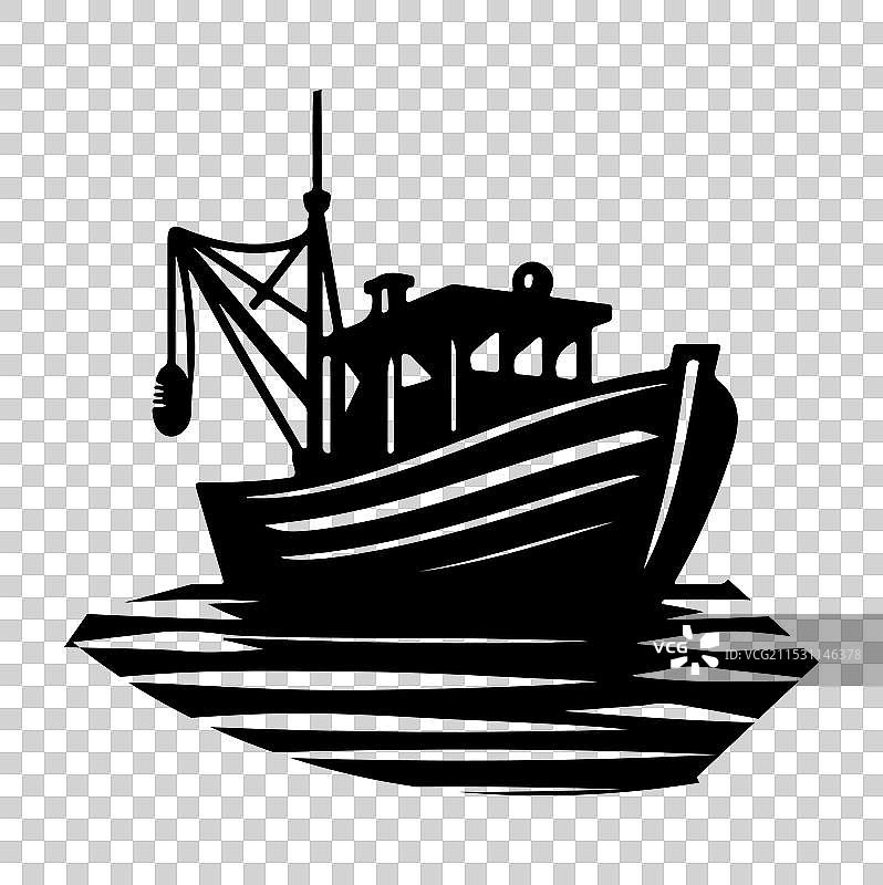 渔船图标轮廓图片素材