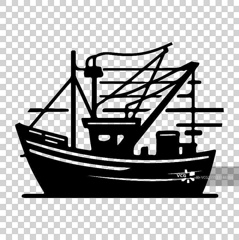 渔船图标轮廓图片素材
