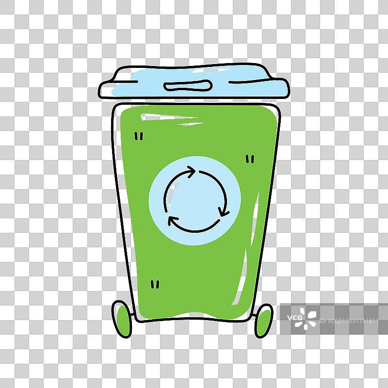 涂鸦风格的垃圾桶图标图片素材