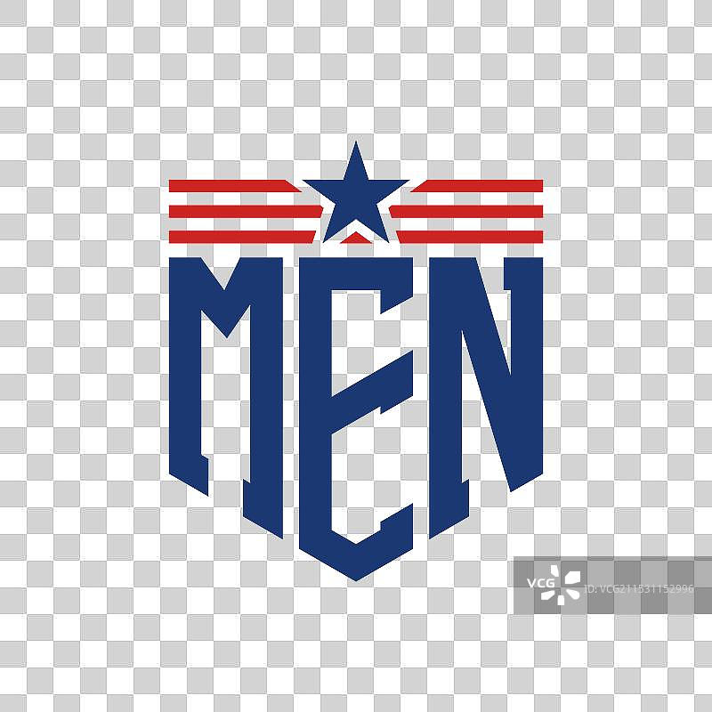 带有星星和美国国旗的男性标志图片素材