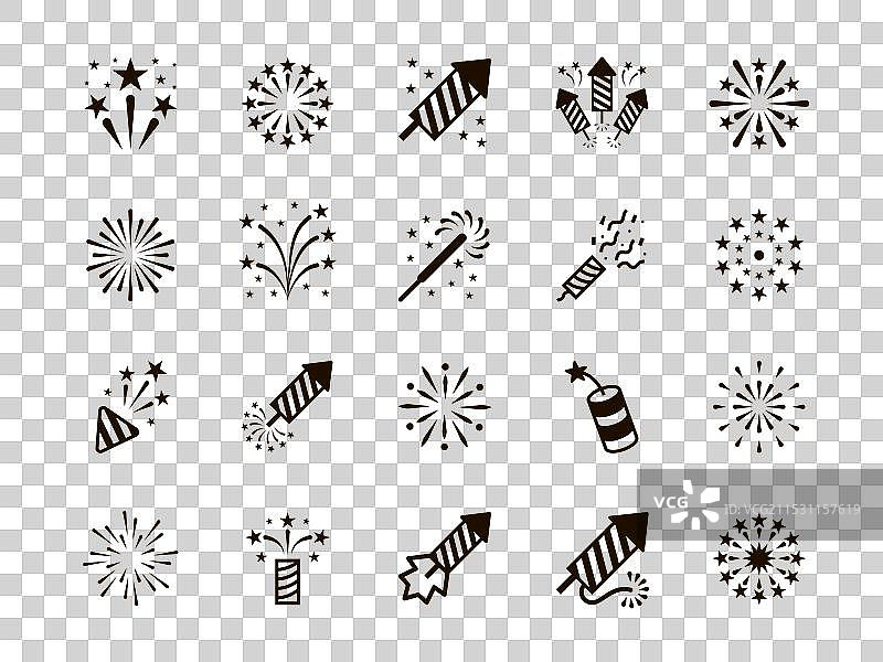 新年烟花图标线条爆炸图片素材