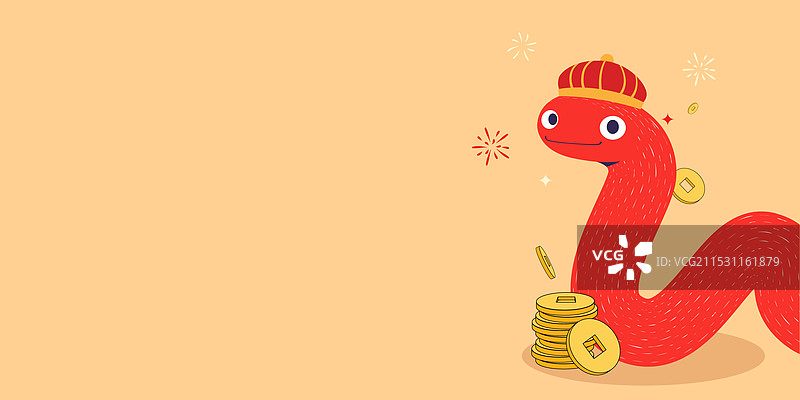 新年卡通蛇矢量插图图片素材