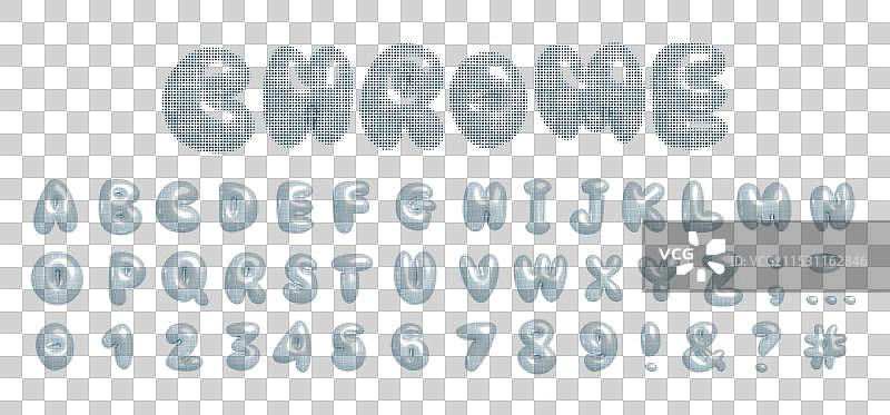 流体抽象气泡形状的3D字体图片素材