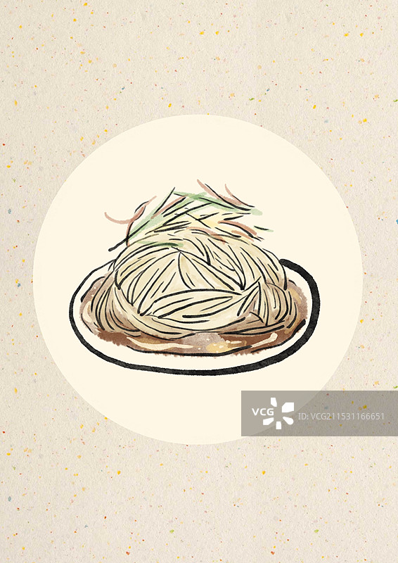 国潮风扬州美食插画-烫干丝图片素材