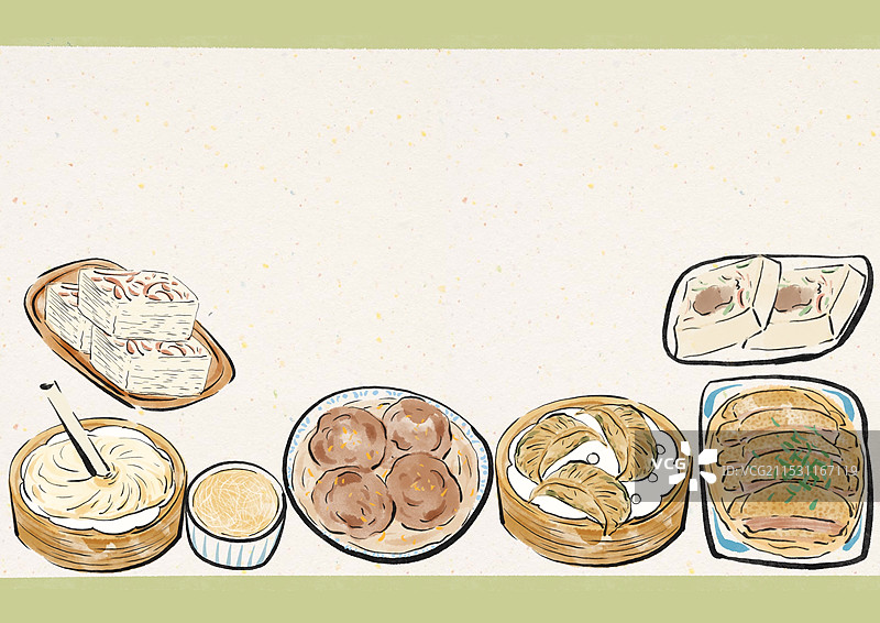 国潮风扬州美食插画图片素材