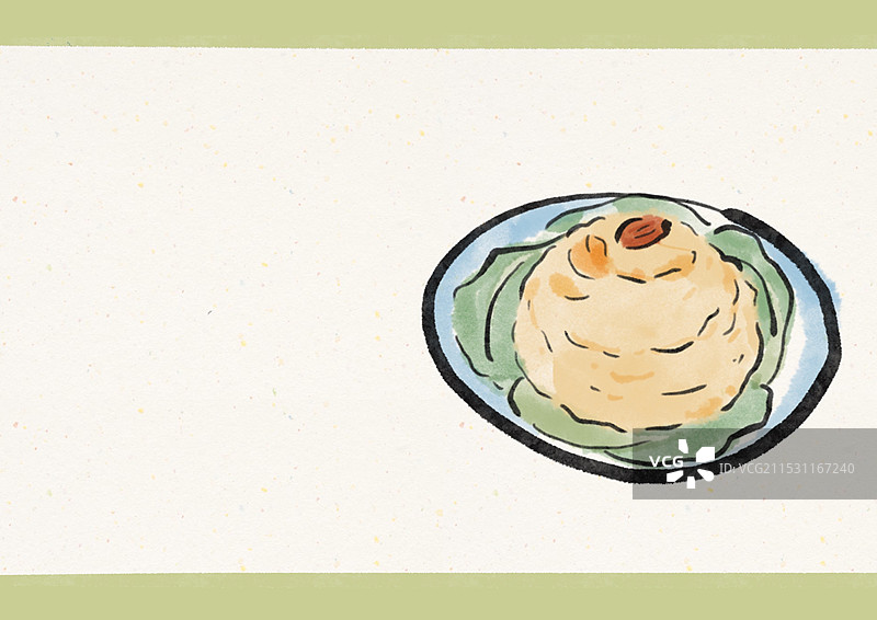 国潮风扬州美食插画-蟹粉狮子头图片素材