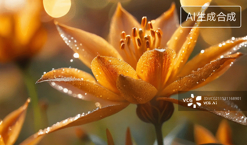 【AI数字艺术】橙色睡莲图片素材