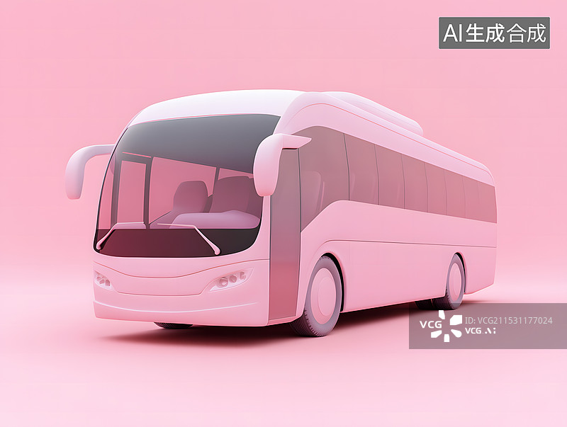 【AI数字艺术】3D卡通大巴车图片素材