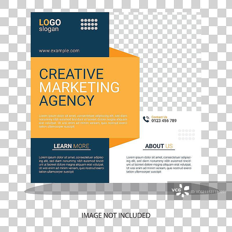 创意黄色营销机构社交媒体图片素材