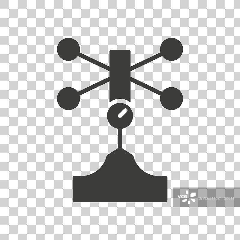 白色背景上的风速计线条图标图片素材