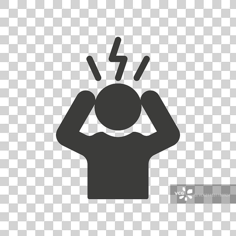 焦虑线条图标，背景为白色图片素材