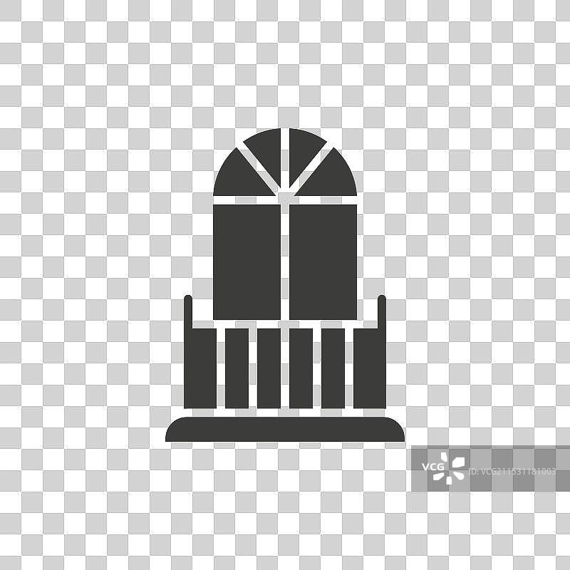 阳台线条图标，背景为白色图片素材