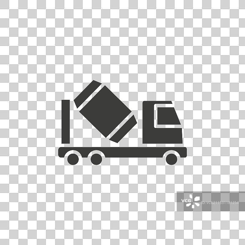 水泥车线条图标，背景为白色图片素材