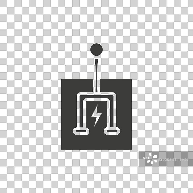 断路器线条图标，背景为白色图片素材