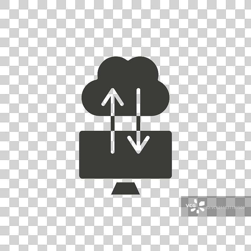 云计算线条图标，独立于白色背景图片素材