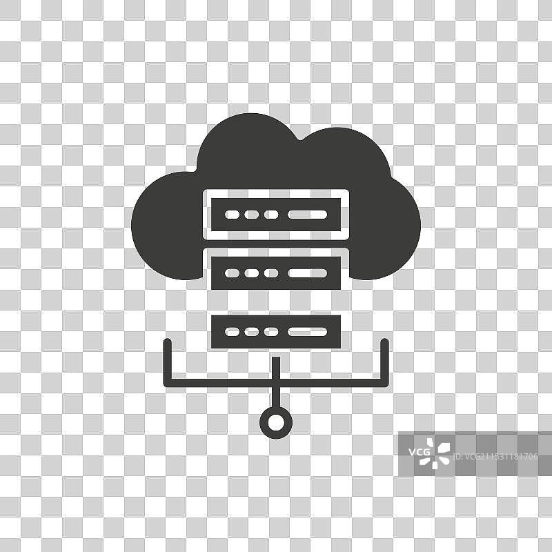 数据中心线条图标，背景为白色图片素材