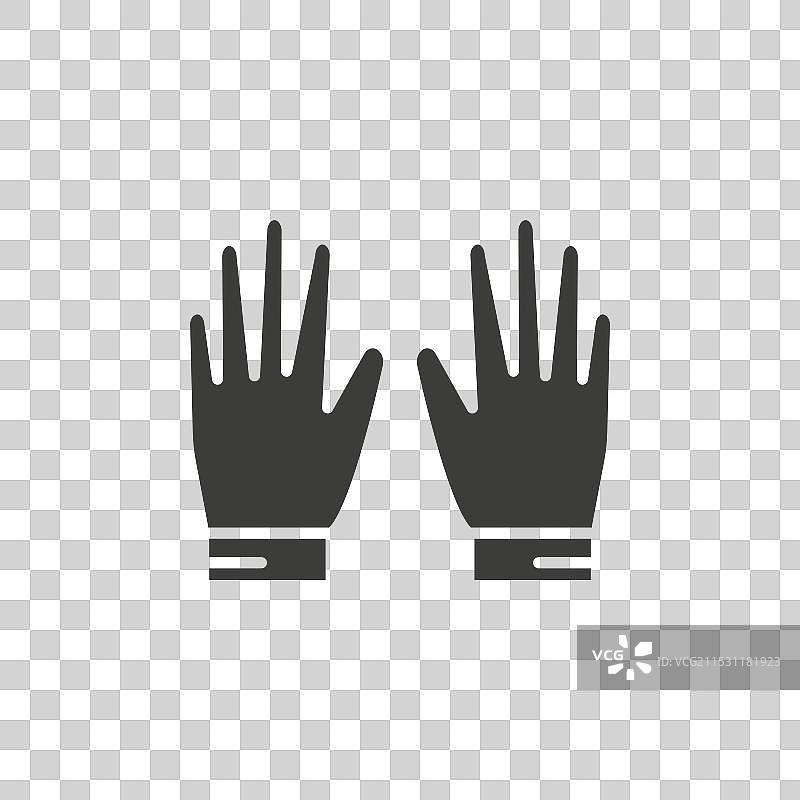 健身手套线条图标，背景为白色图片素材