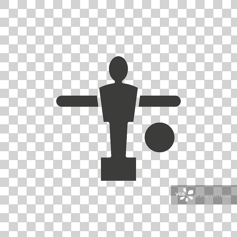 桌上足球线条图标，背景为白色图片素材