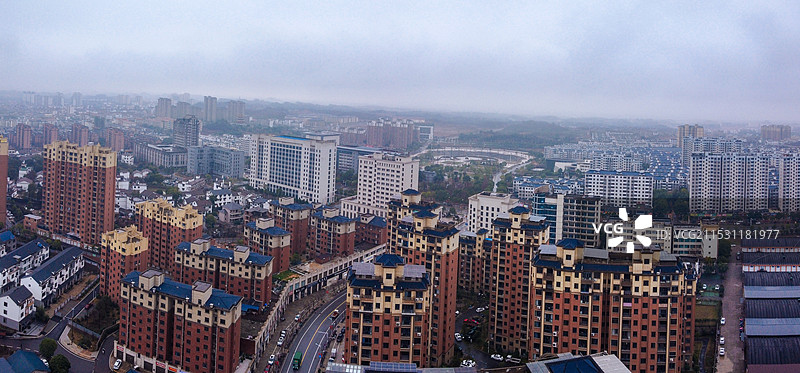 横峰县 兴安公园 艺术中心 端章大道 红枫公园 航拍图片素材