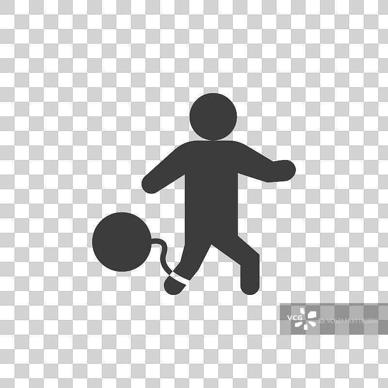 孤独的人类罪恶线条图标，背景为白色图片素材