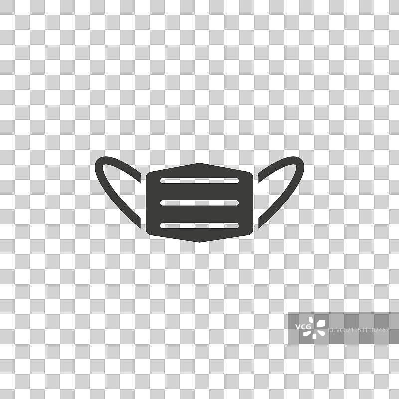 医疗口罩线条图标，背景为白色图片素材