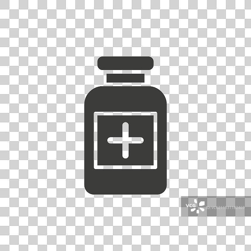 白色背景上的药瓶线条图标图片素材