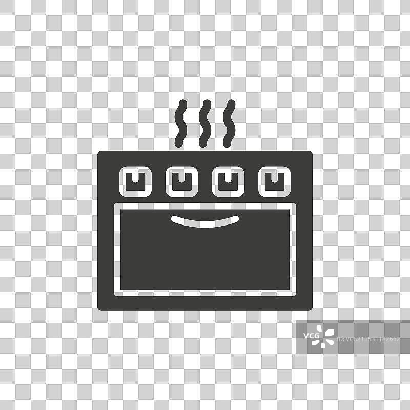 白色背景上的烤箱线条图标图片素材