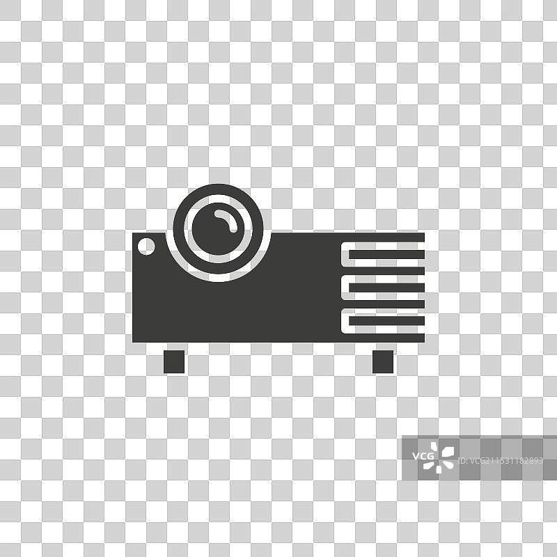 投影仪线条图标，背景为白色图片素材