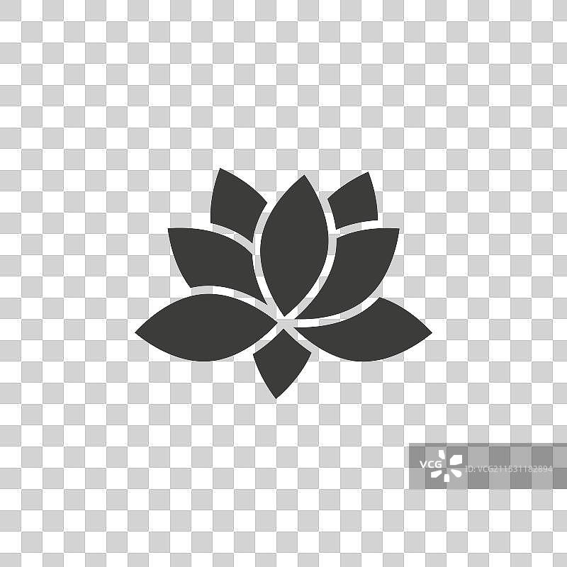 白色背景上的异域花卉线条图标图片素材