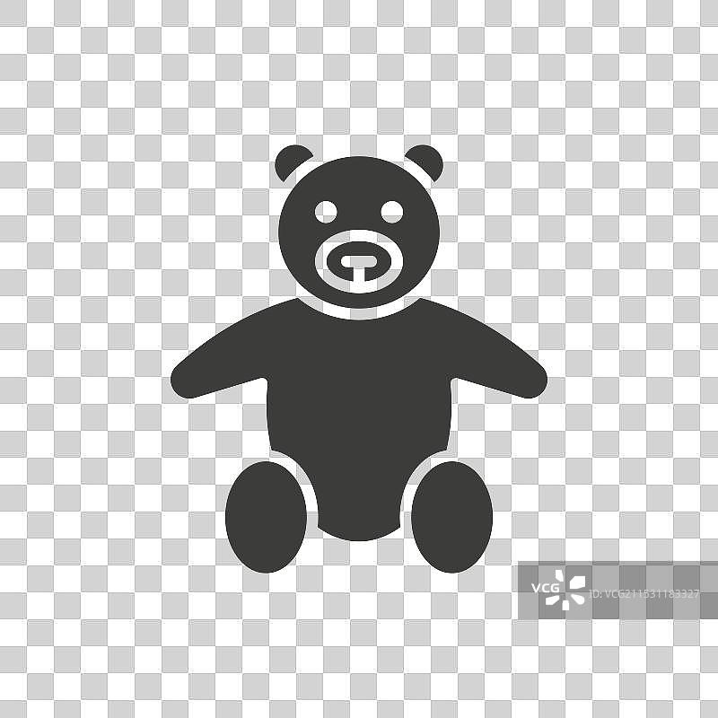 白色背景上的泰迪熊线条图标图片素材