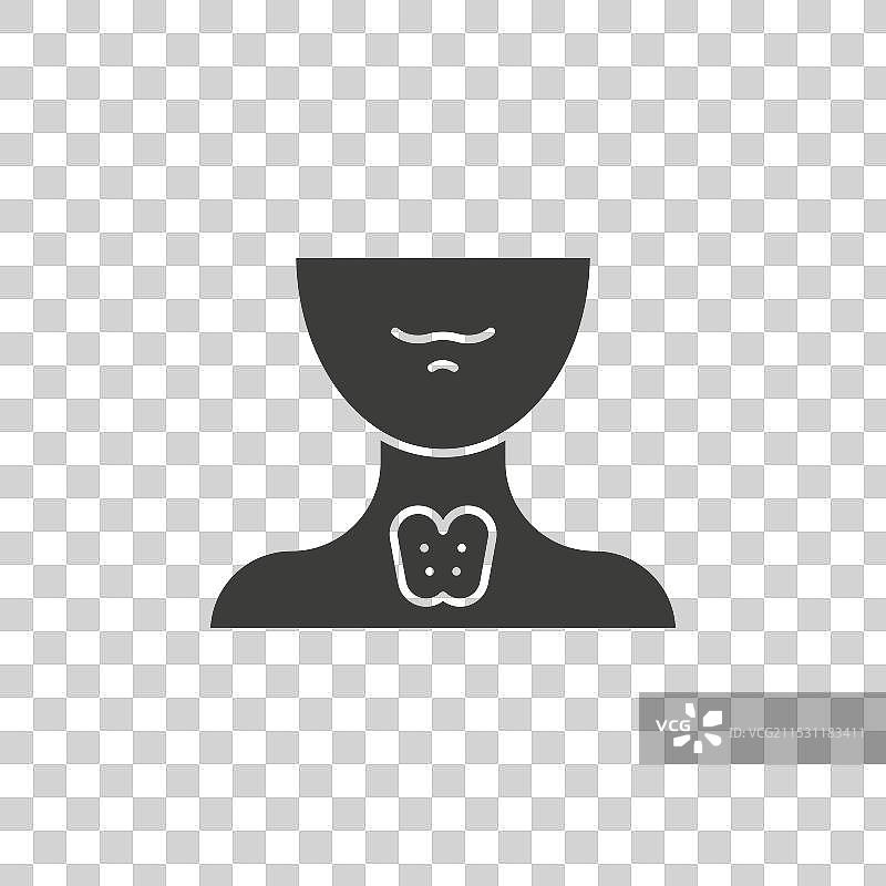 甲状腺线条图标，背景为白色图片素材