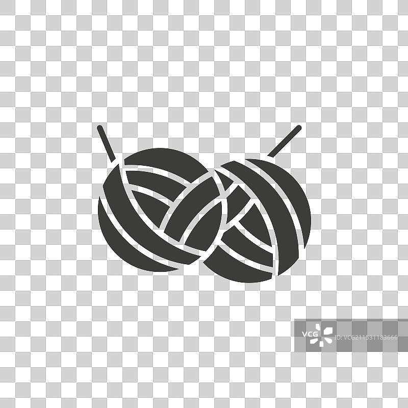 羊毛球线条图标，背景为白色图片素材