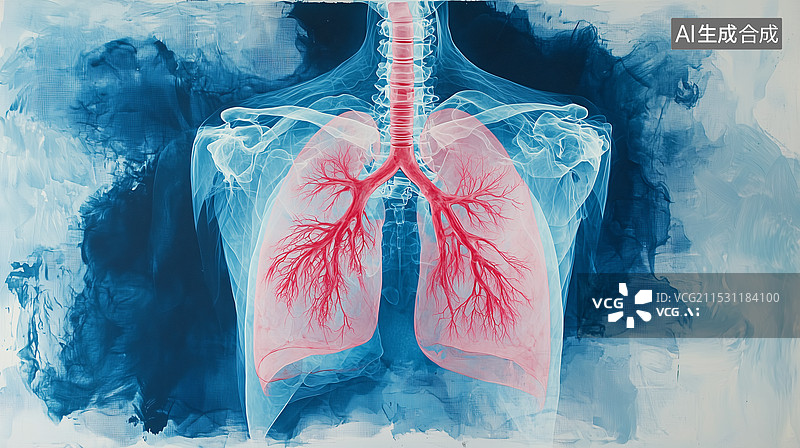 【AI数字艺术】人体肺部结构高清医学影像图片素材