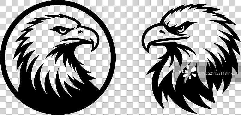 白色的秃头鹰标志图标轮廓与数字2图片素材