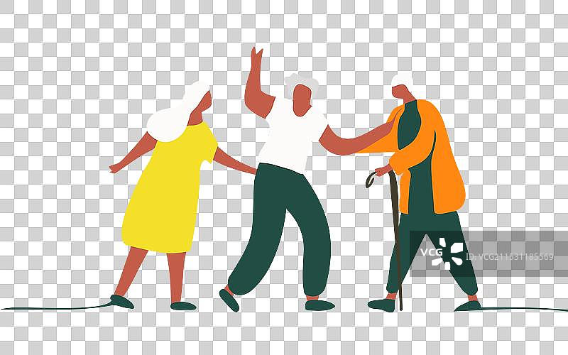 优雅的养老院绘画，充满积极氛围图片素材