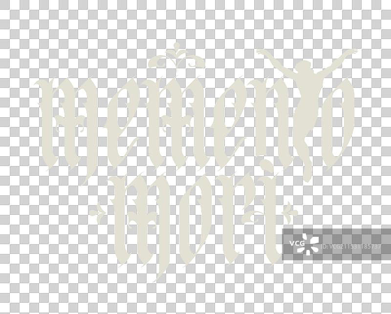 哥特字体的铭文：记住你必死。图片素材