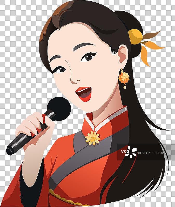 穿着传统服饰的美丽亚洲女性图片素材