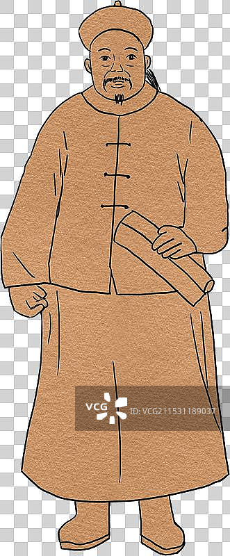 历史英雄人物肖像插画左宗棠图片素材