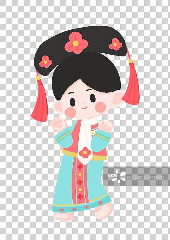 满族扁平风免抠人物图片素材