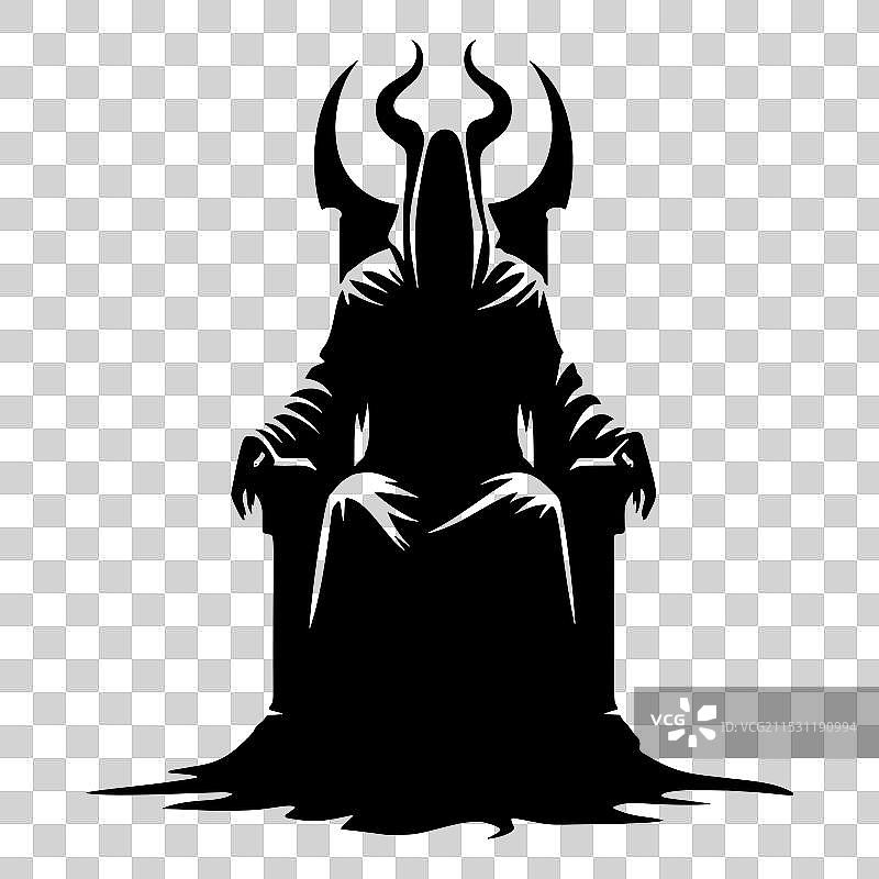 黑色恶魔剪影神秘邪恶形象图片素材