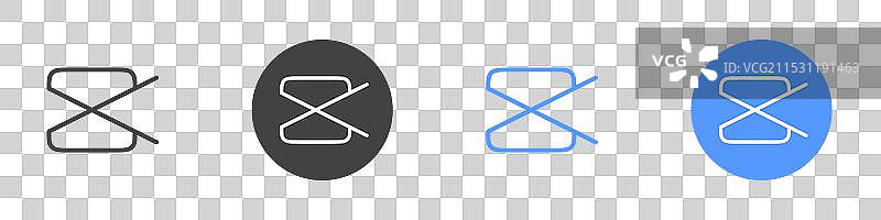 CapCut图标扁平黑白色调套装图片素材