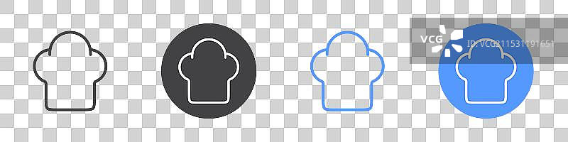黑白色厨师帽图标平面设计集图片素材