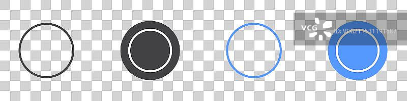 黑白色圆形图标扁平化集合图片素材