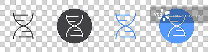 黑白色调的DNA图标扁平化设计集图片素材