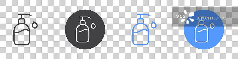 黑白色手洗图标扁平化集合图片素材