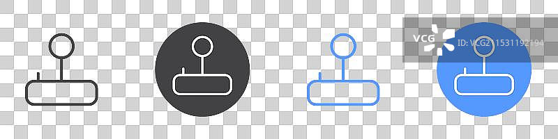 黑白色的扳机图标平面集合图片素材