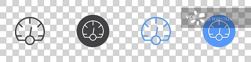 黑白色调的仪表图标扁平化设计集合图片素材